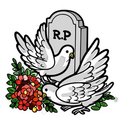 r.i.p with doves