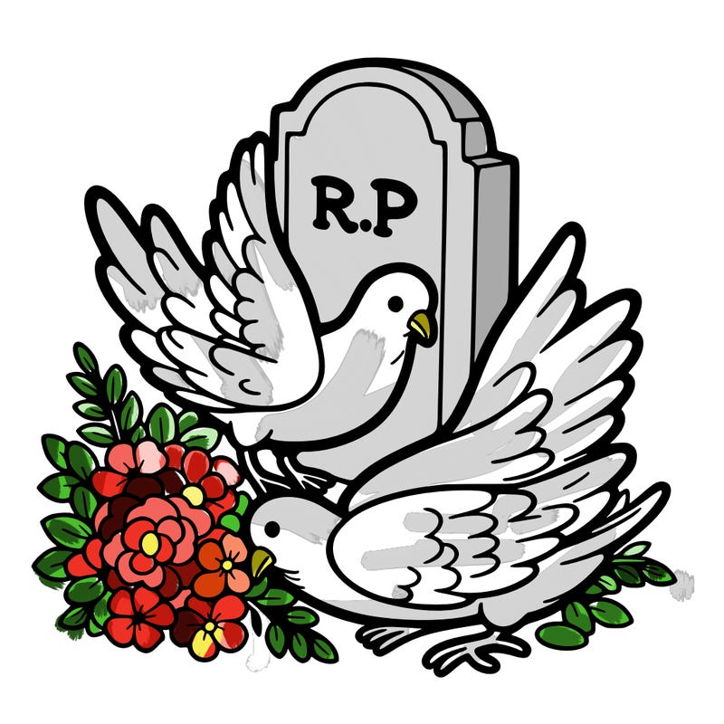 r.i.p with doves