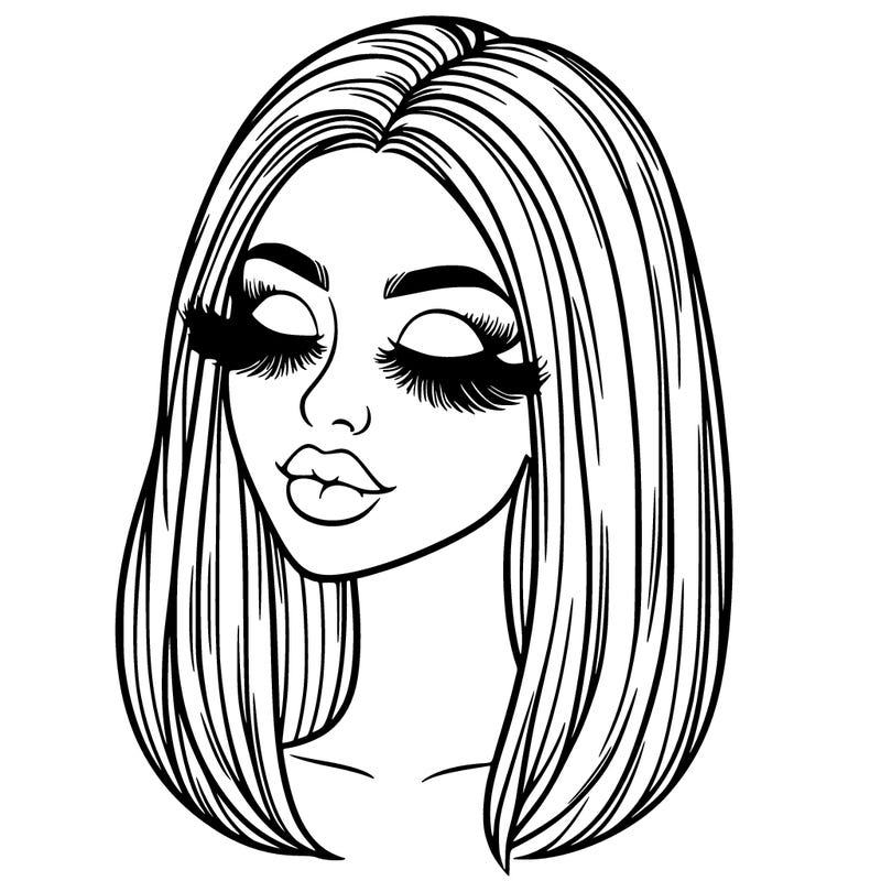 realistic girl with lashes
