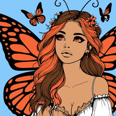 butterfly fairy realistic girl