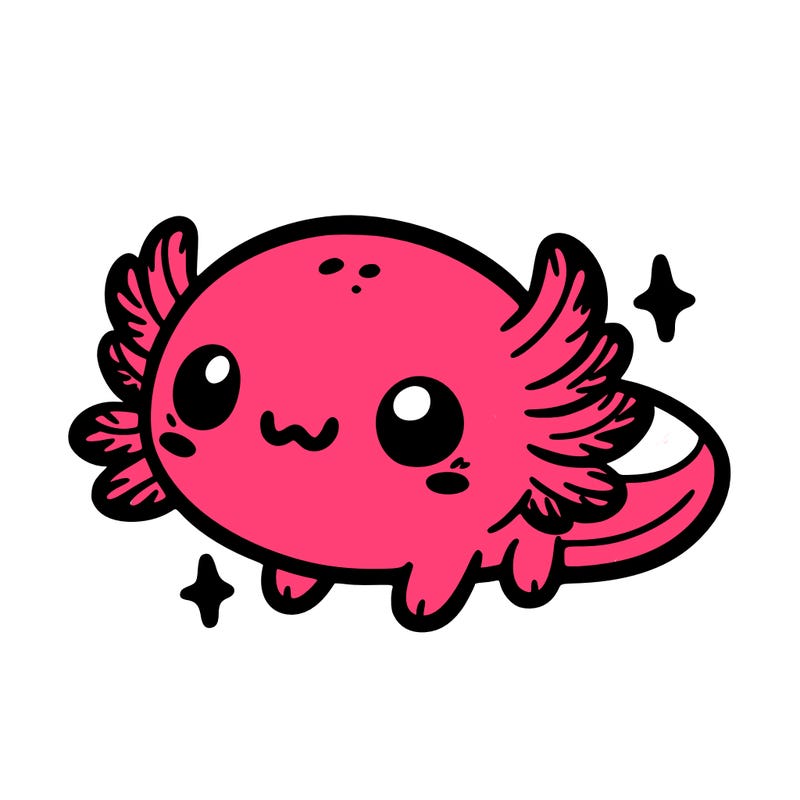 cute easy baby axolotl
