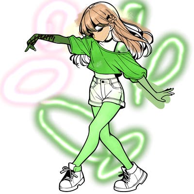 realistic girl danceing