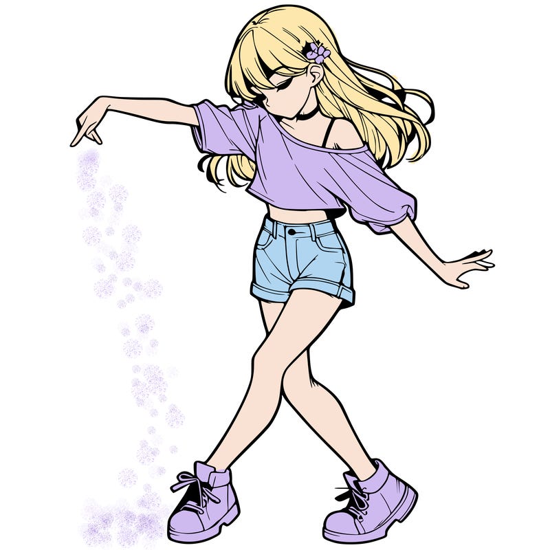 realistic girl danceing