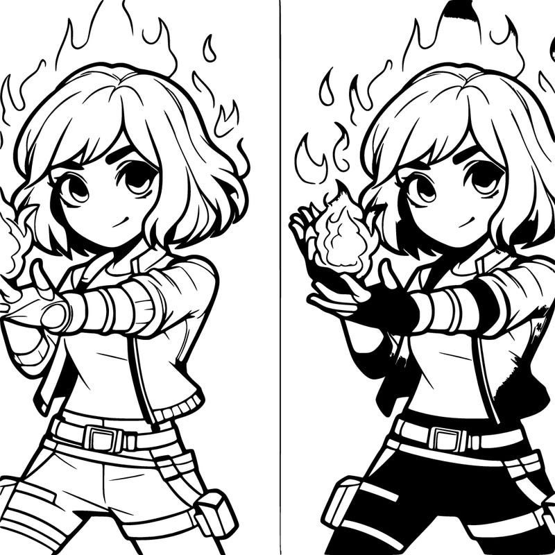 realistic girl with fire powers