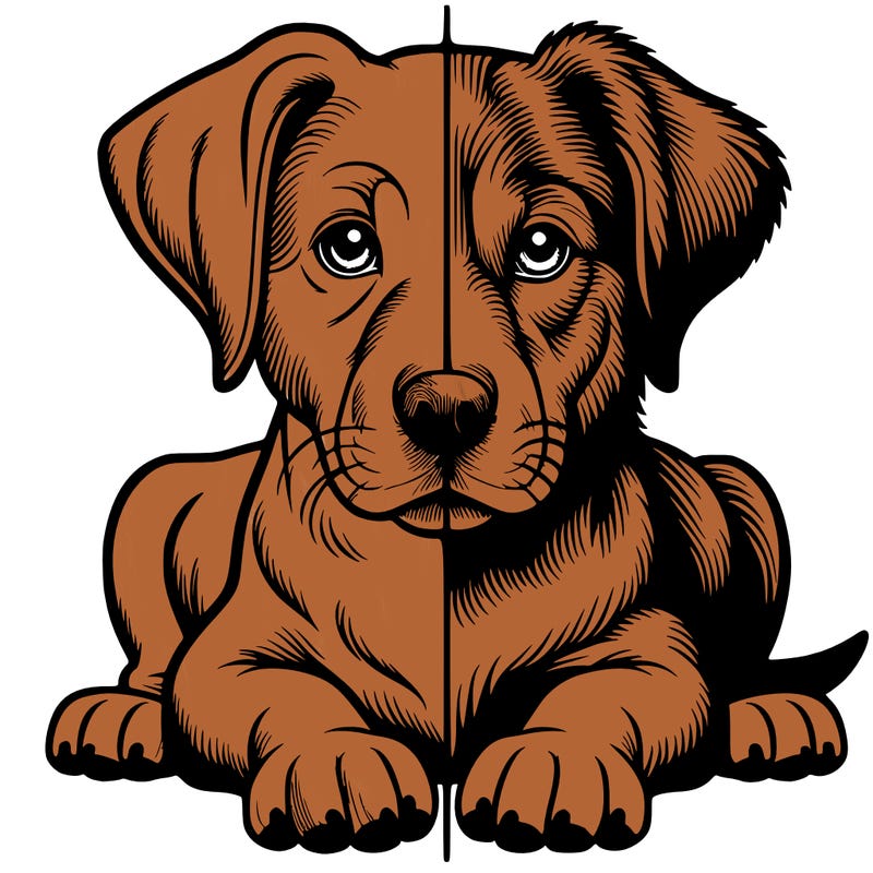 realistic dog split picture