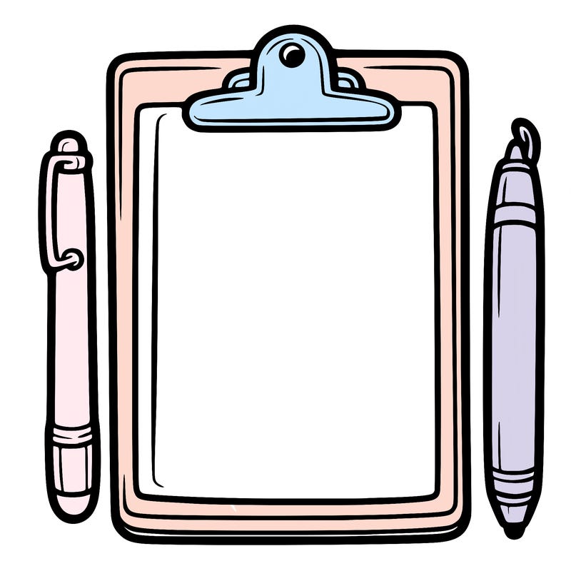 blank clip board with pen