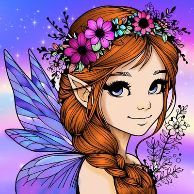 beautiful realistic fairy portrait