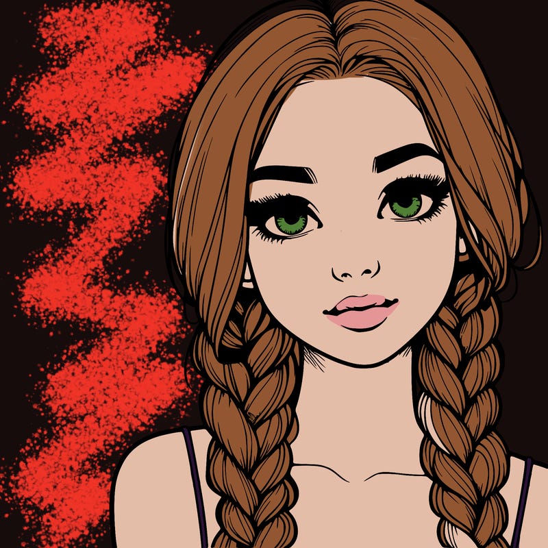 realistic girl with braids