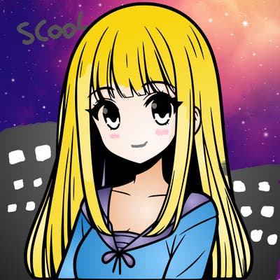 manga girl with straight long hair and bangs