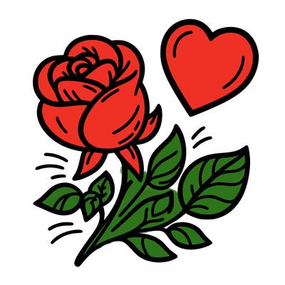 rose and heart