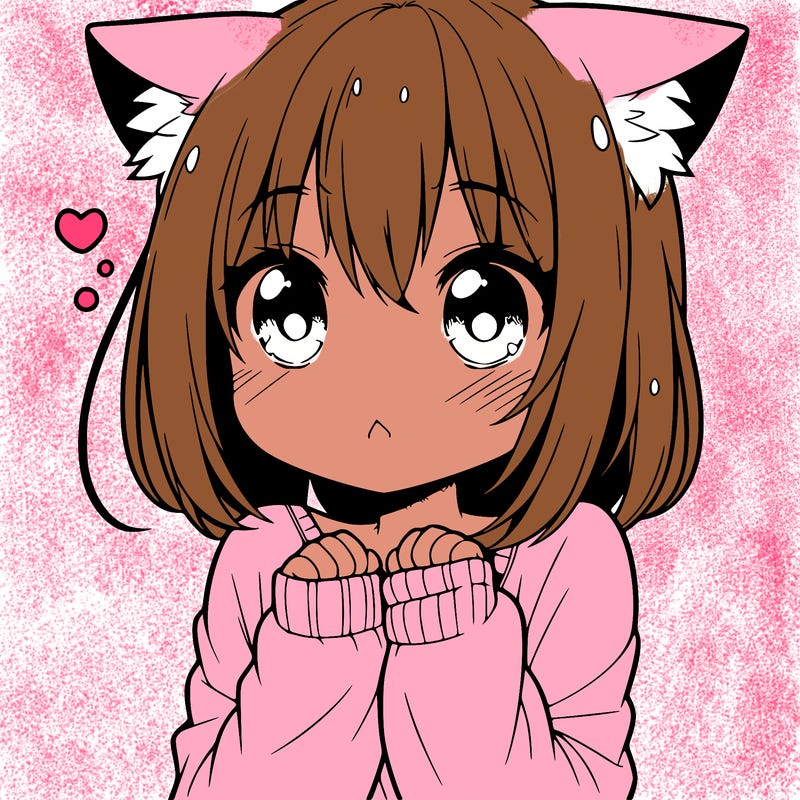 shy anime catgirl