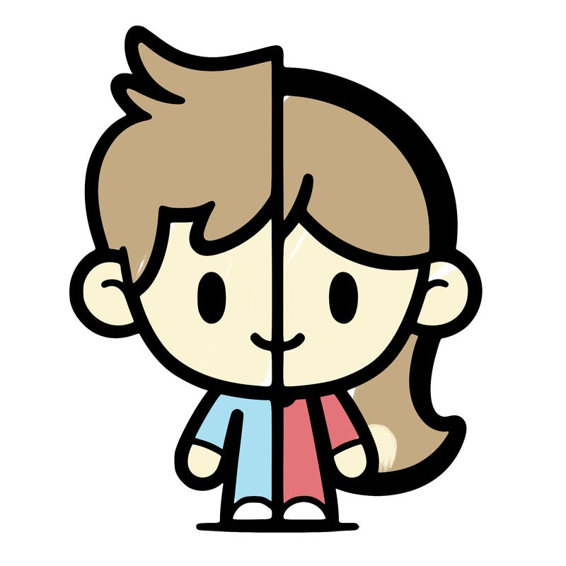 half boy half girl split