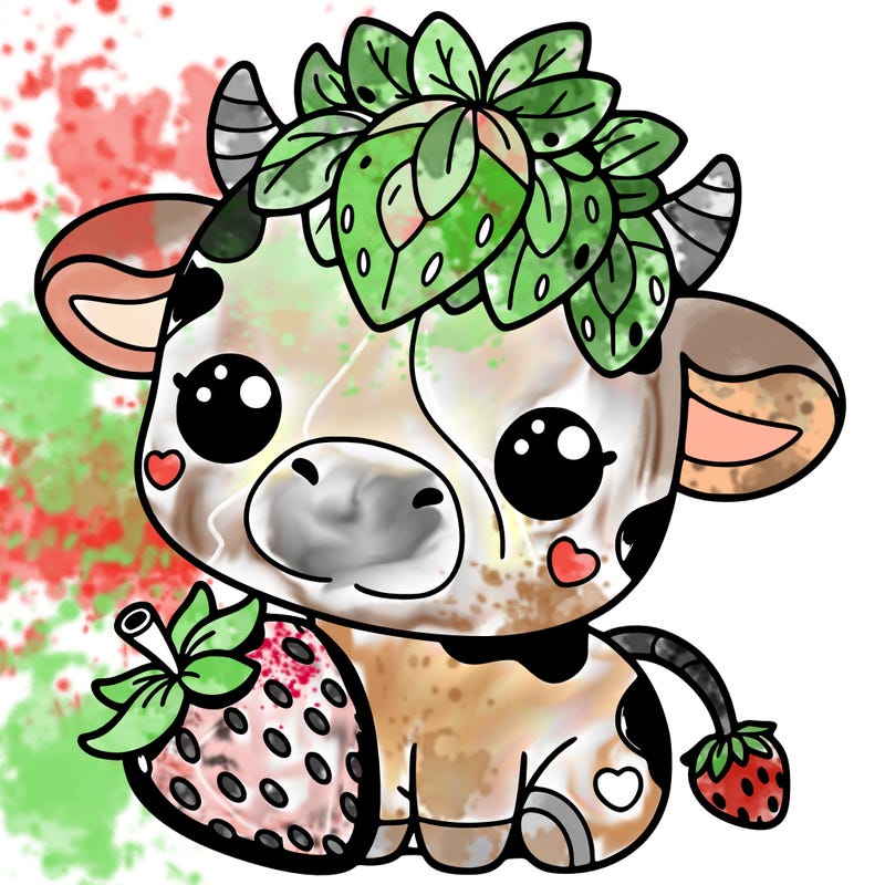 cute strawberry cow