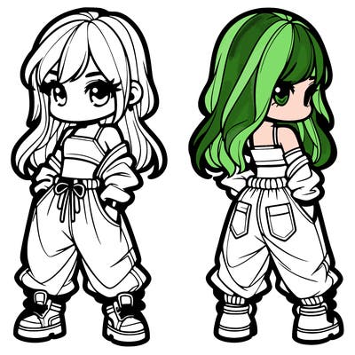 girl in crop top and baggy pants