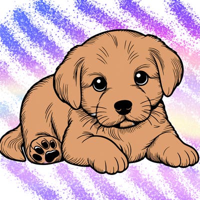 a cute realistic puppy