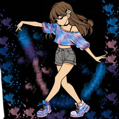 realistic girl danceing