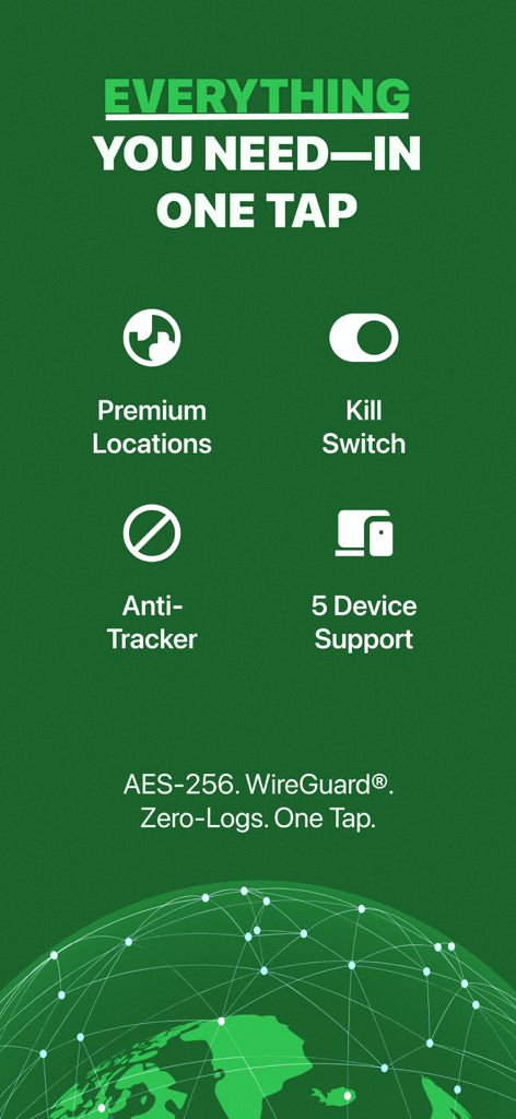 Urban Shield VPN - Overview of Urban Shield VPN features including kill switch anti-tracker and multi-device support