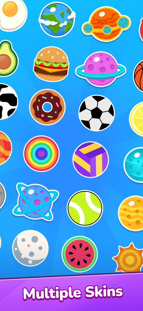 Tap on Time! - A variety of colorful unlockable skins for the Tap on Time mobile game
