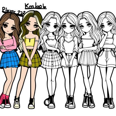 a group of girls realistic