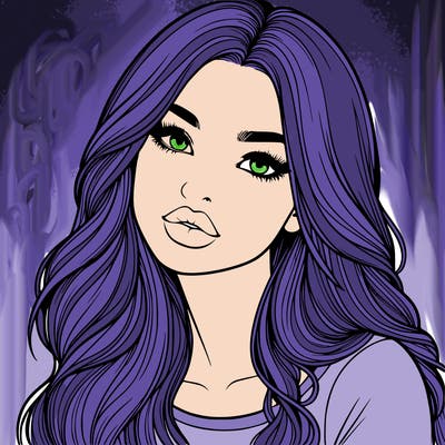 realistic girl with hair on her hair and lips