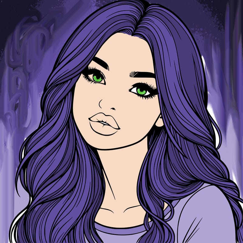 realistic girl with hair on her hair and lips