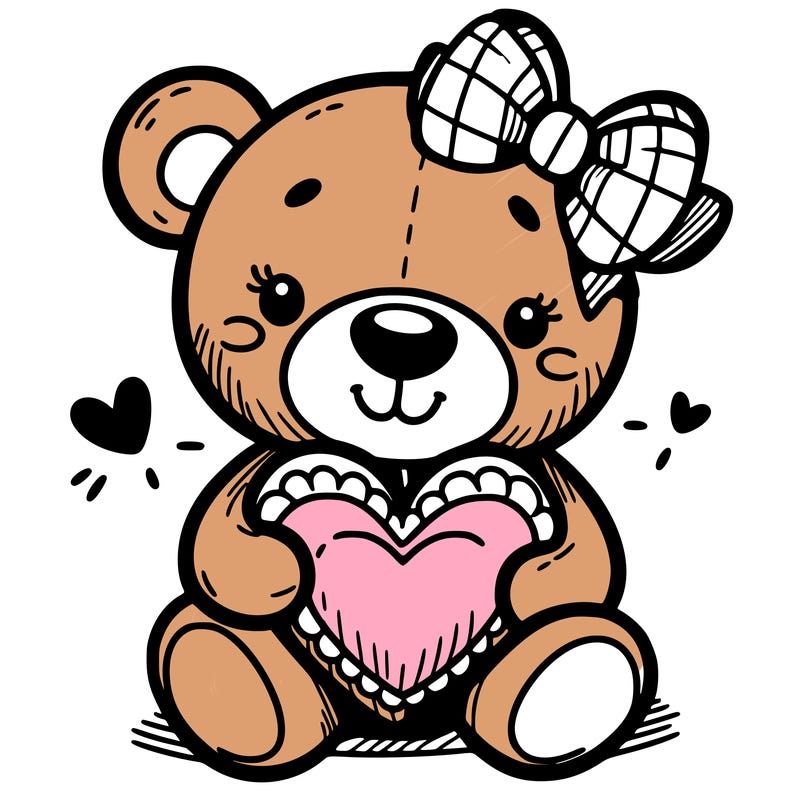 teddy bear hugging a heart