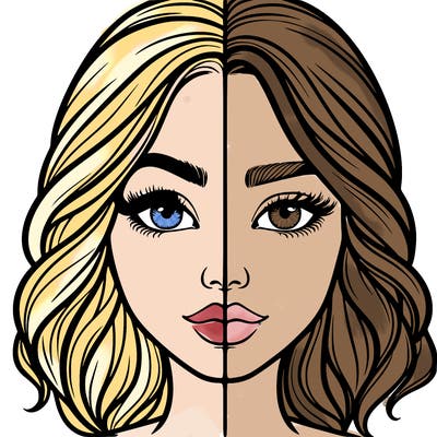 realistic girl split half