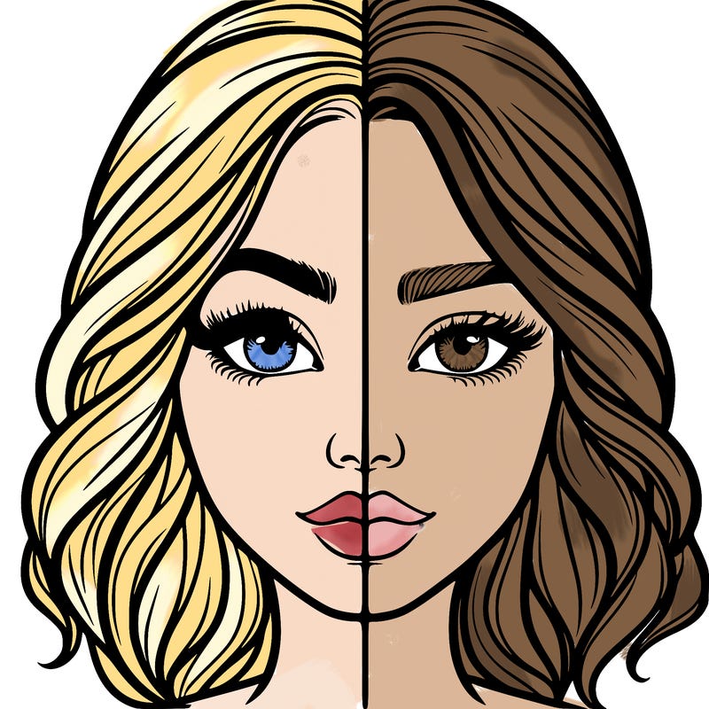 realistic girl split half