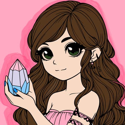 realistic girl with a mystical crystal