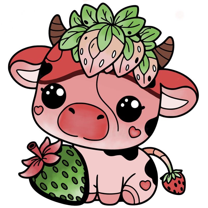 cute strawberry cow