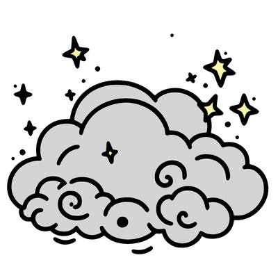 pink starry cloud sky