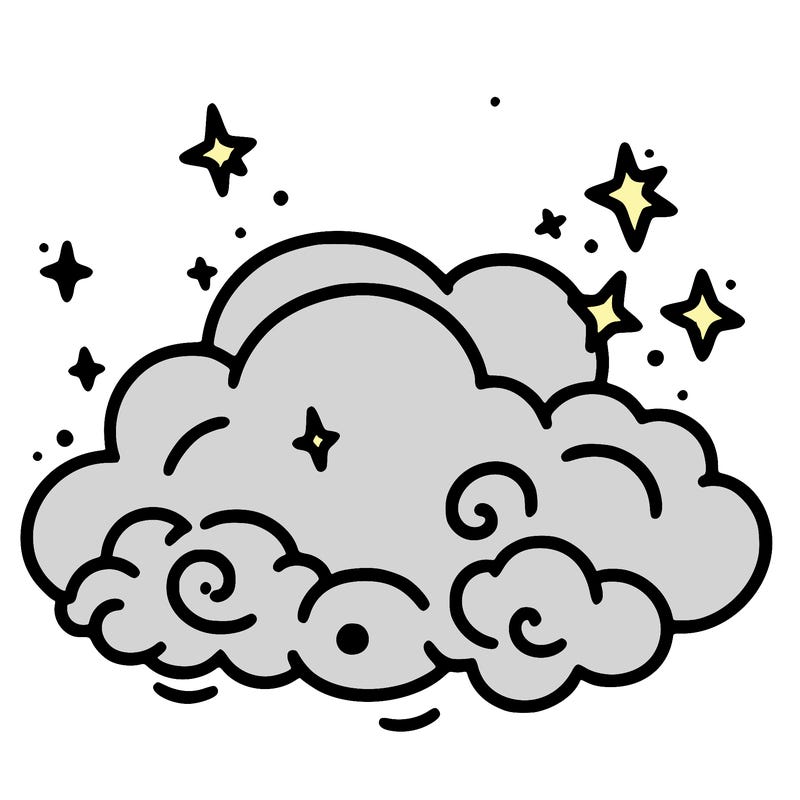 pink starry cloud sky