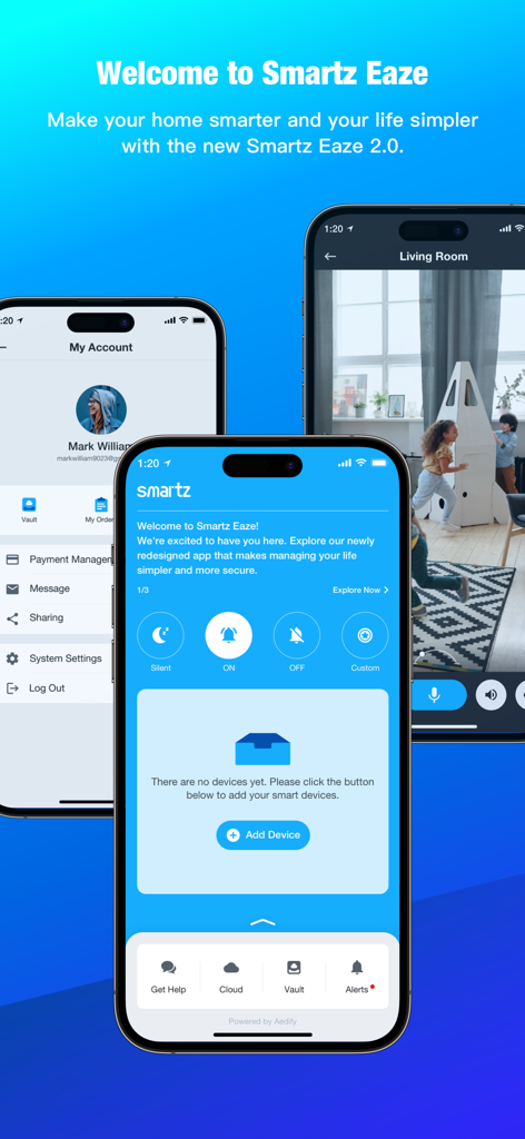 Smartz Eaze - Smartz Eaze app interface for smart home and property management