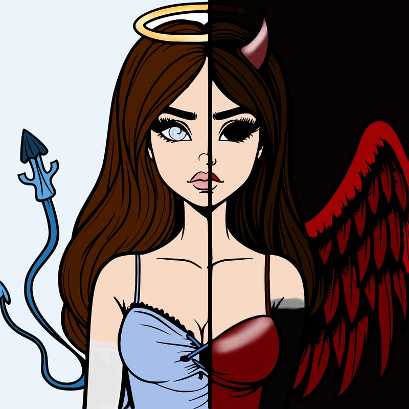 devil vs angel realistic girl