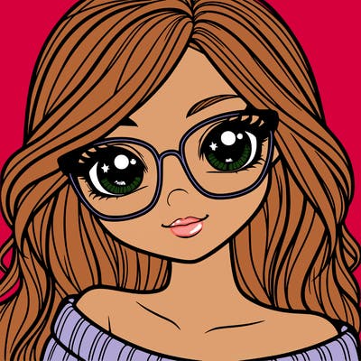 girl with beautiful eyes, hair, and glasses