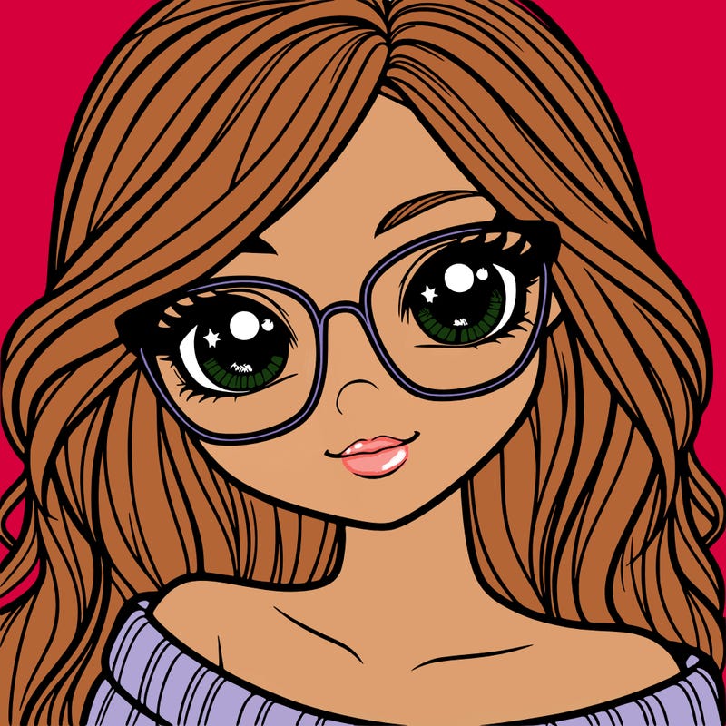 girl with beautiful eyes, hair, and glasses