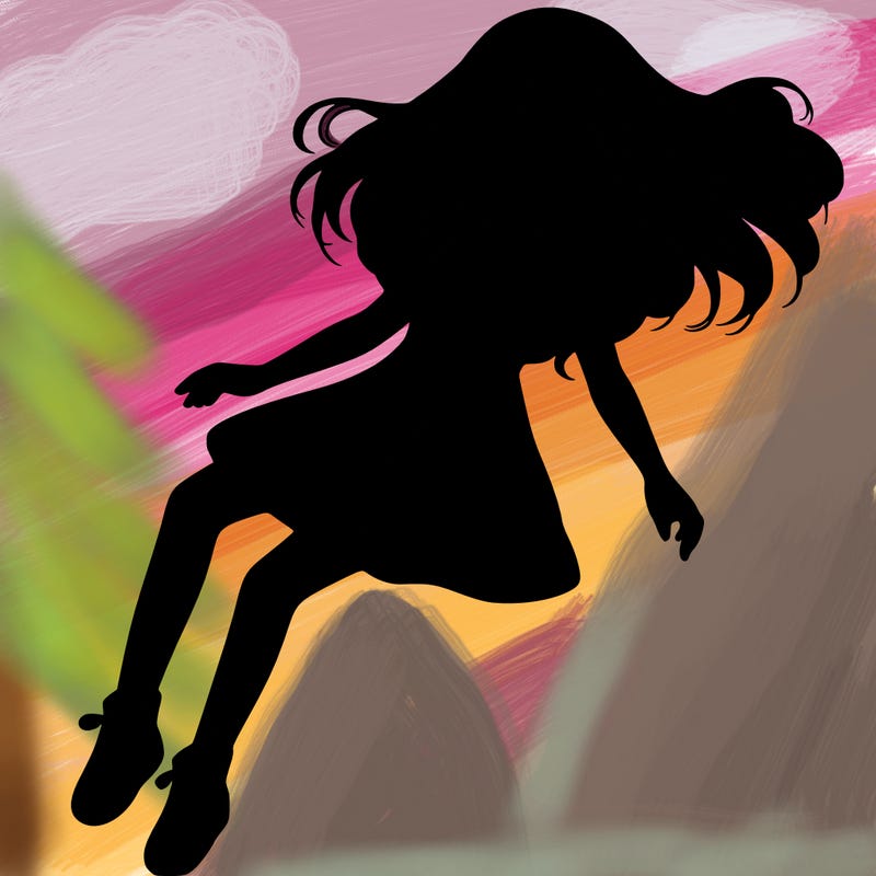 realistic girl floating