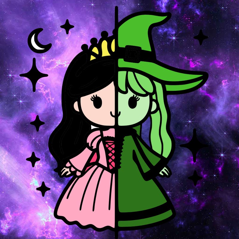 split princess and witch