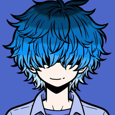 manga boy fluffy hair covering his eyes