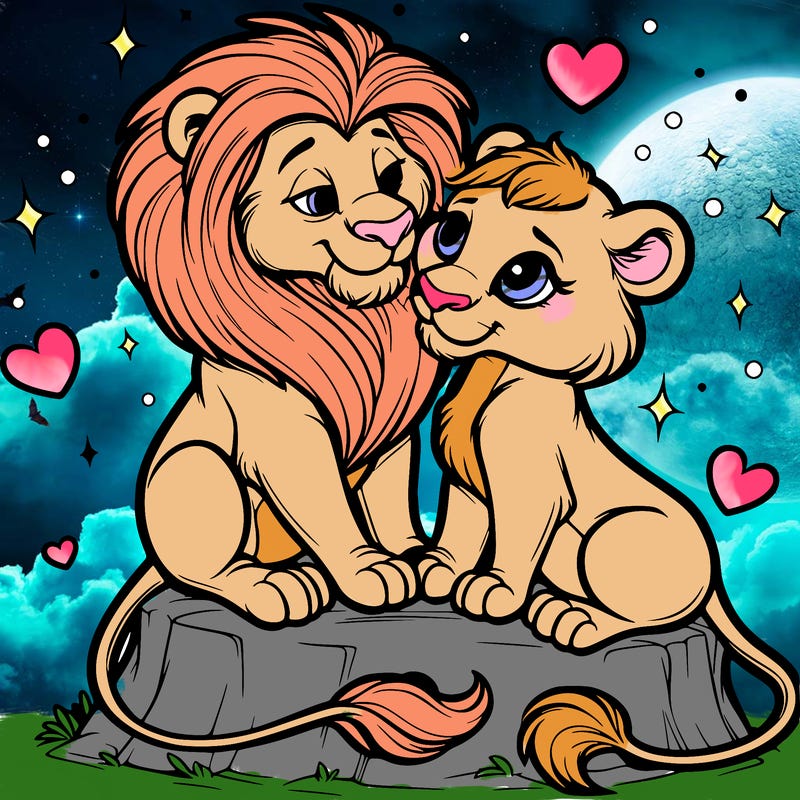 lion and lioness inlove
