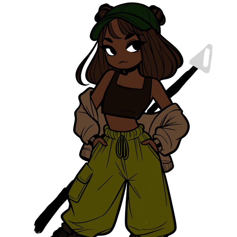 girl in crop top and baggy pants