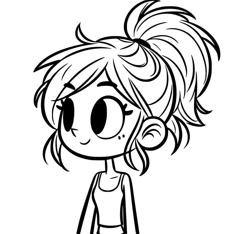 tall girl with messy ponytail