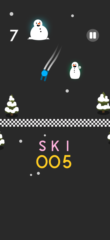 Color Switch winter theme ski level with snowmen