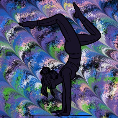 a woman doing a handstand