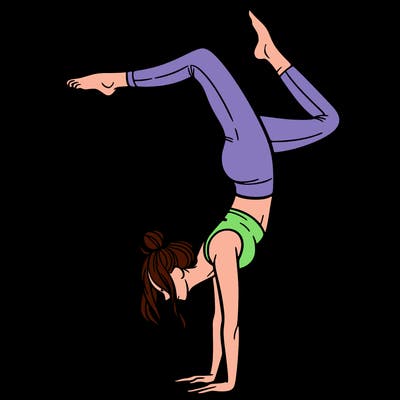 a woman doing a handstand
