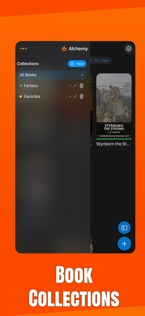 Alchemy: EPUB Reader & TTS - Alchemy EPUB Reader interface for organizing digital book collections