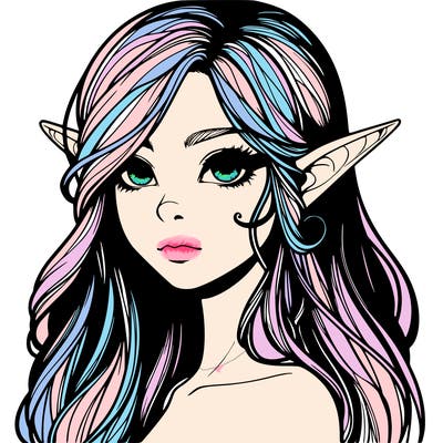 elf girl realistic dark fantasy