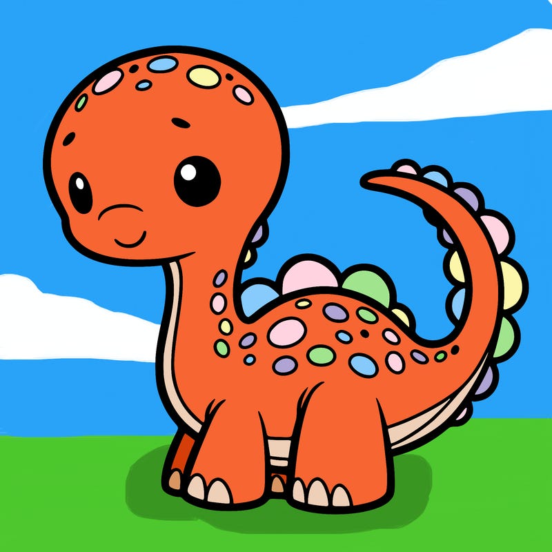 coloring page, cut  baby  brachiosaurus
