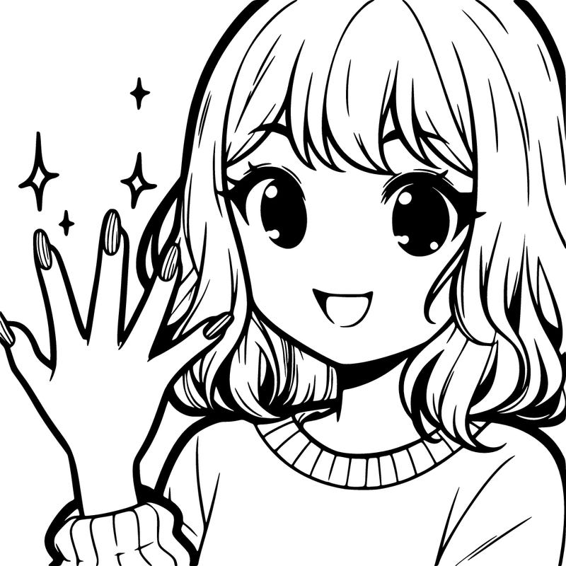 a girl showing her nails