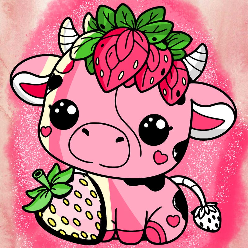 cute strawberry cow